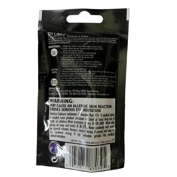 NEW Dylon Permanent Fabric Dye, Intense Violet, 1.75-Ounce - Picture 2 of 2